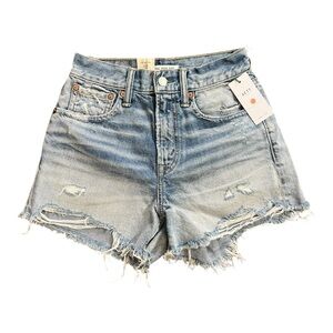 AE 77 Denim Shorts High Rise Cut Off $148 MSRP